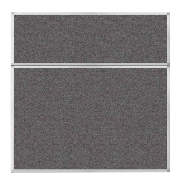 Versare Hush Panel Configurable Cubicle Partition 6' x 6' Charcoal Gray Fabric 1852336 - main